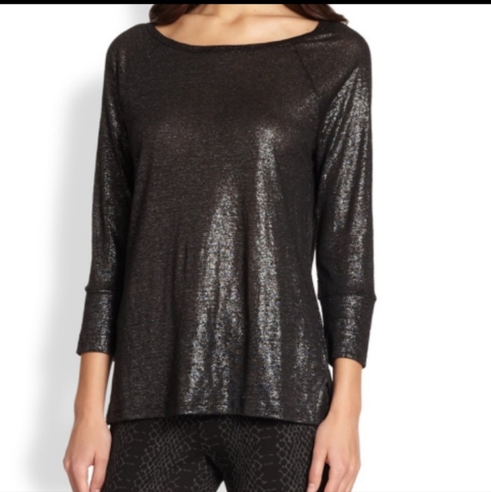 Joie Metalic Linen Long Sleeve T shirt